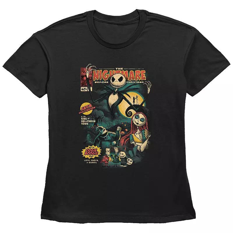 Disney's The Nightmare Before Christmas Juniors' Graphic Novel Cover Graphic Tee, Women's,  Product Image