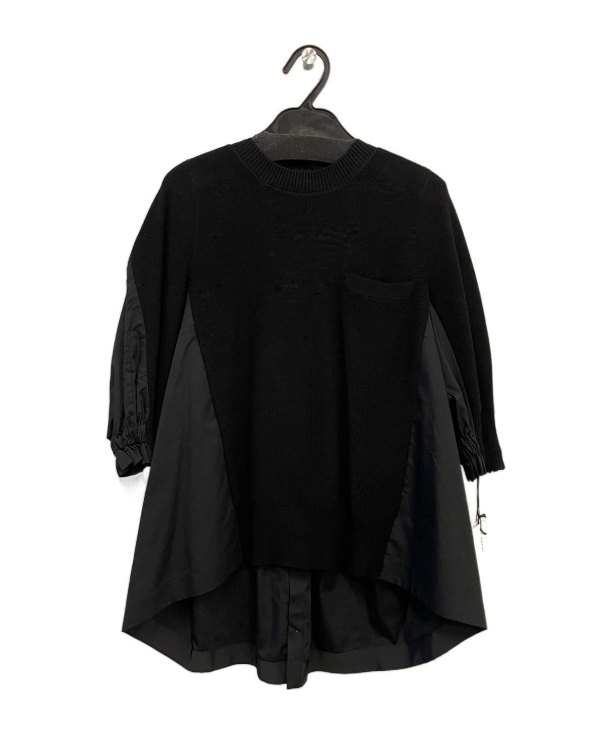 SACAI Round Neck Sweater In Black Product Image