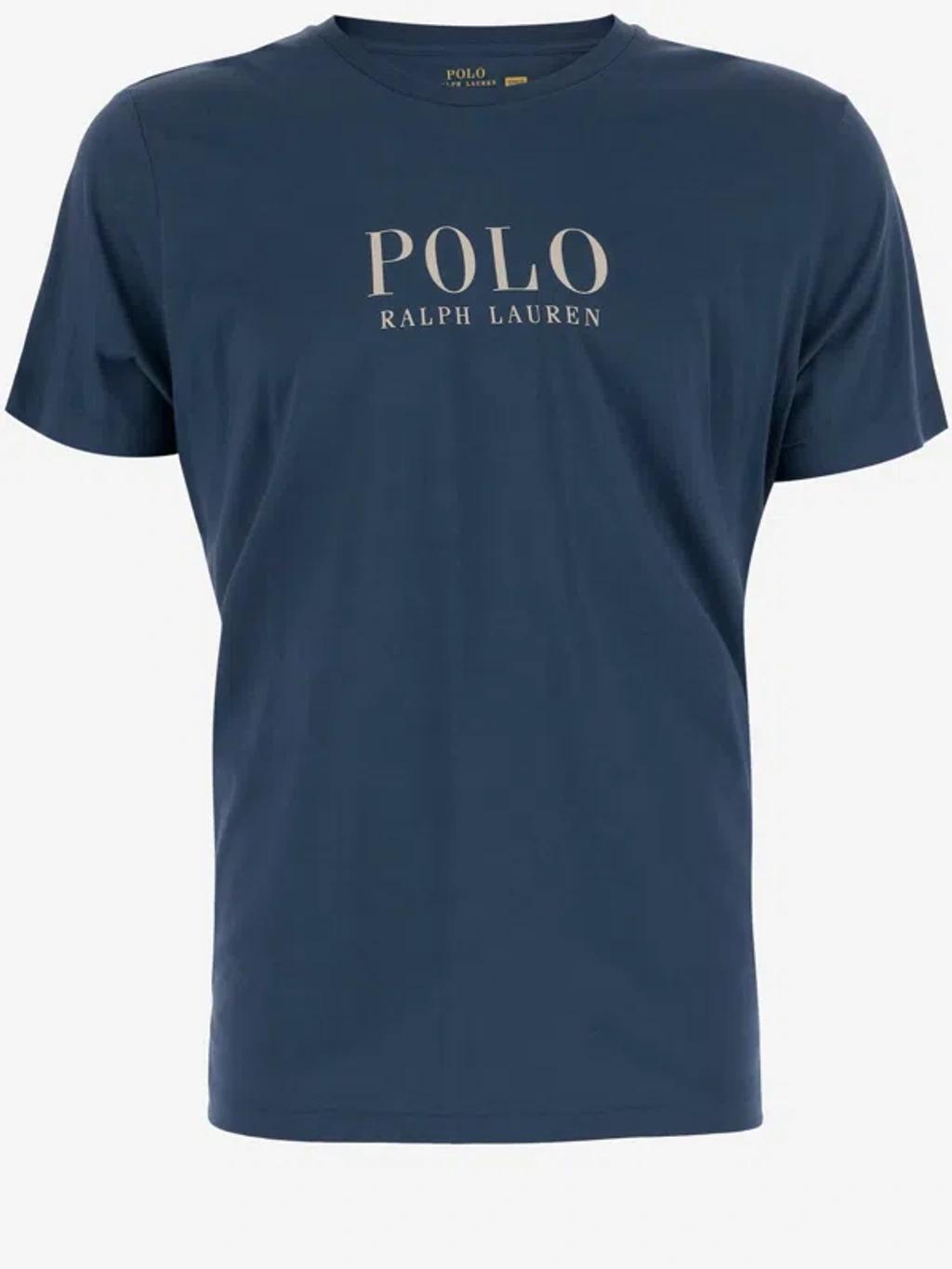 POLO RALPH LAUREN Cotton T-shirt With Logo In Blue Product Image