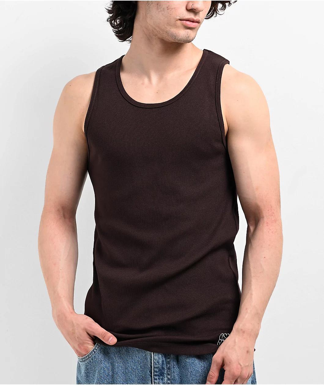 Empyre Ribbed Brown Tank Top Product Image