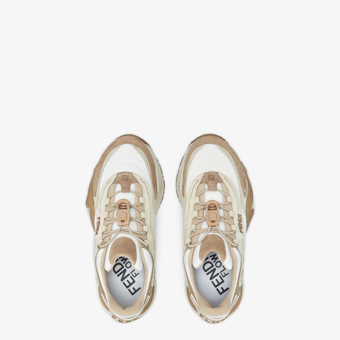 Fendi FlowBeige mesh and suede low tops Product Image