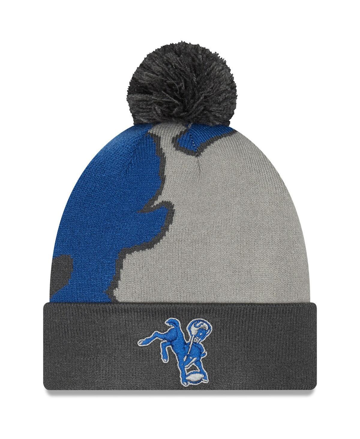 Mens New Era Graphite Indianapolis Colts Logo Whiz Redux Cuffed Knit Hat Product Image