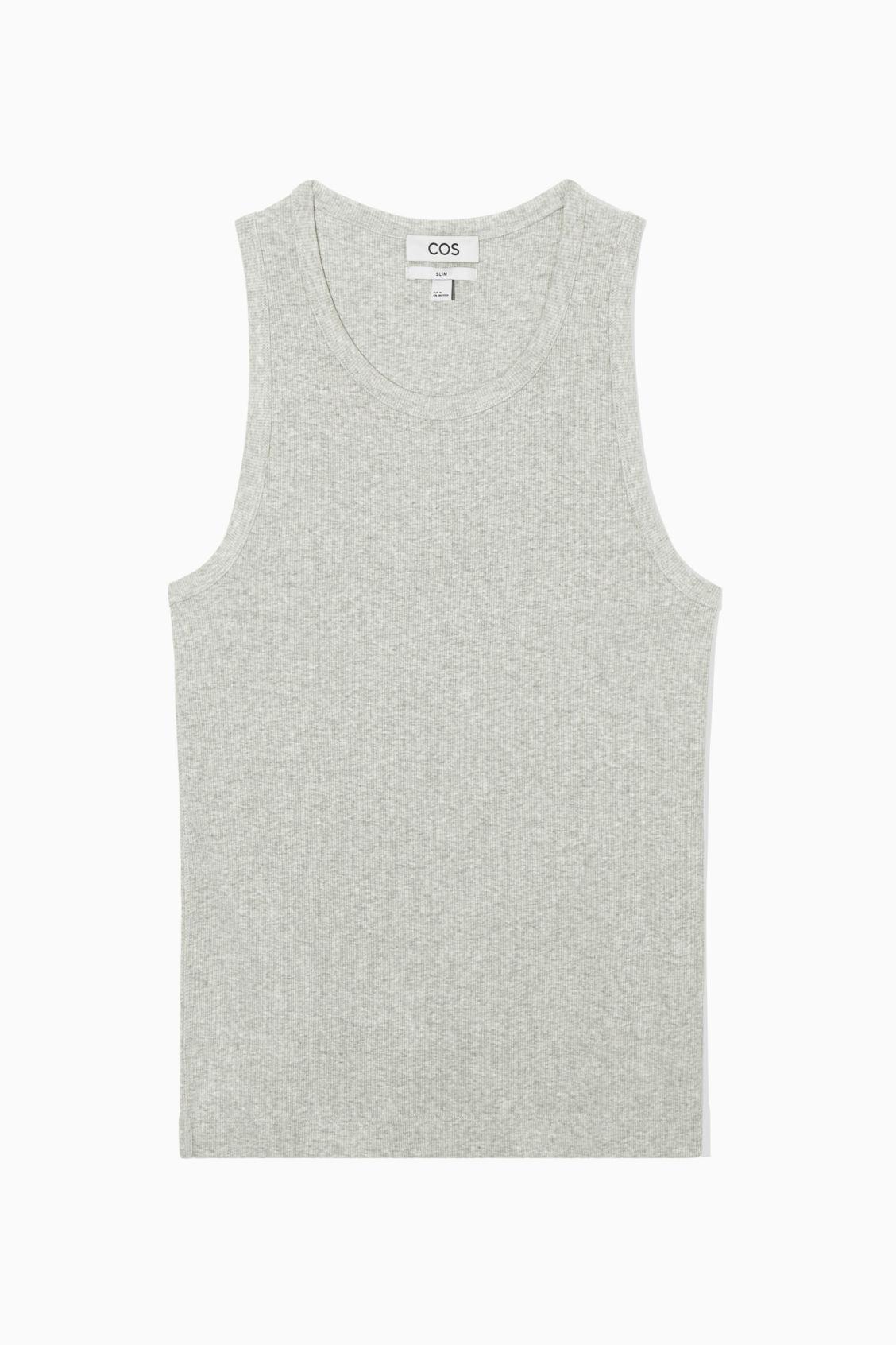 SLIM RIBBED COTTON TANK TOP Product Image