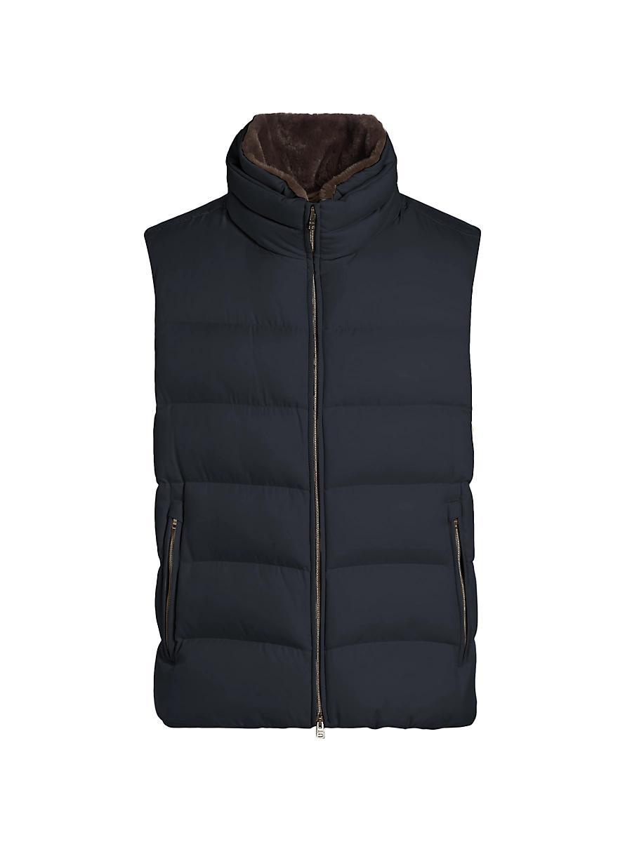 Mens Quilted Down Zip-Up Vest Product Image