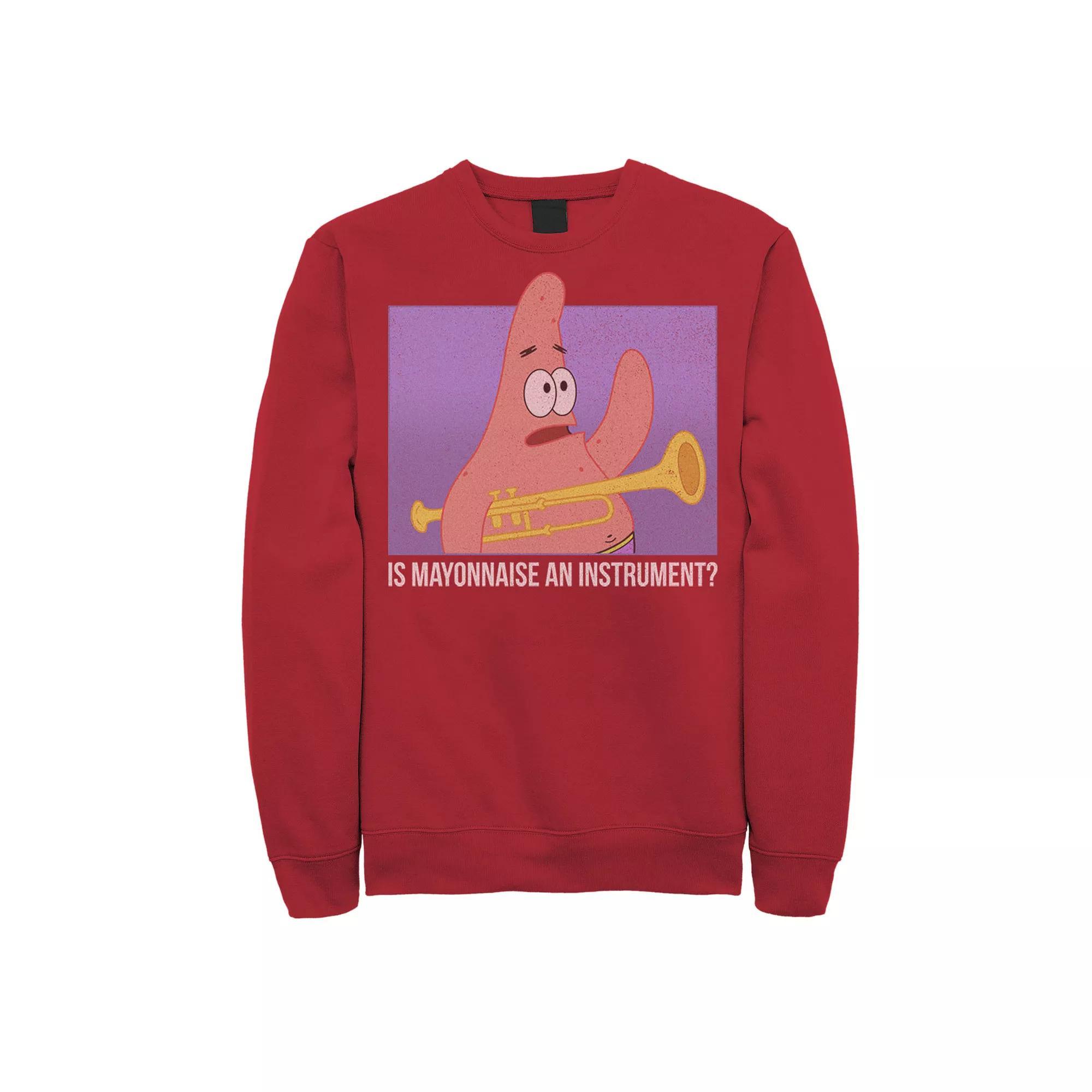 Men's Spongebob Patrick Is Mayonnaise An Instrument Sweatshirt,  Product Image
