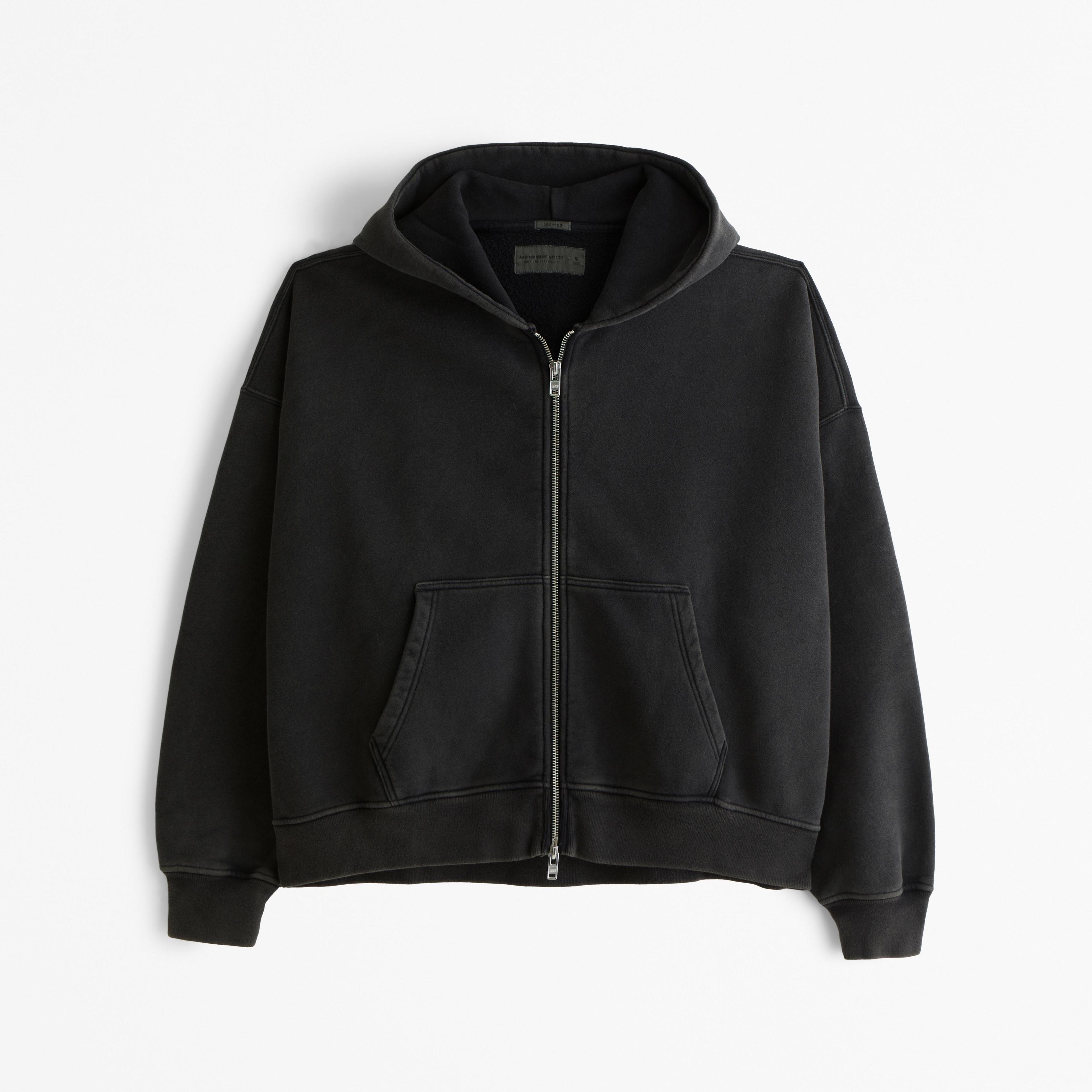 Cropped Essential Full-Zip Hoodie Product Image