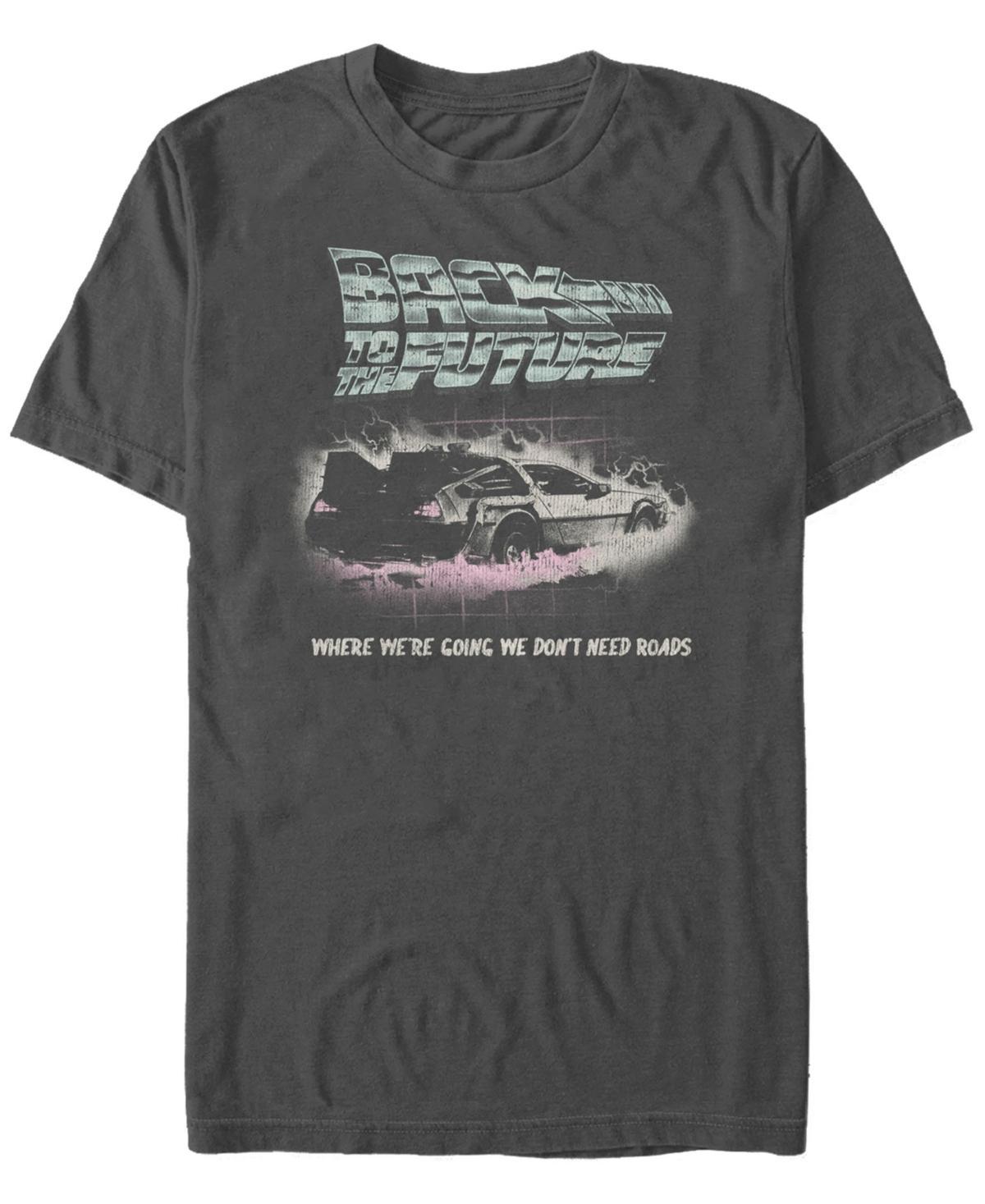 Fifth Sun Back to the Future Franchise Mens Delorean We Dont Need Roads Short Sleeve T-Shirt Product Image