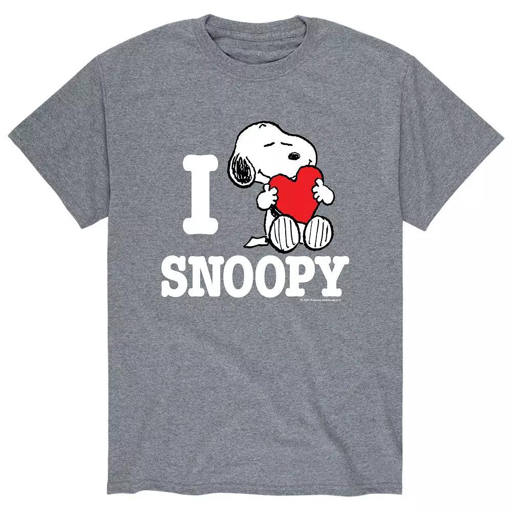 Men's Peanuts I Love Snoopy Tee, Size: XXL, Gray Product Image