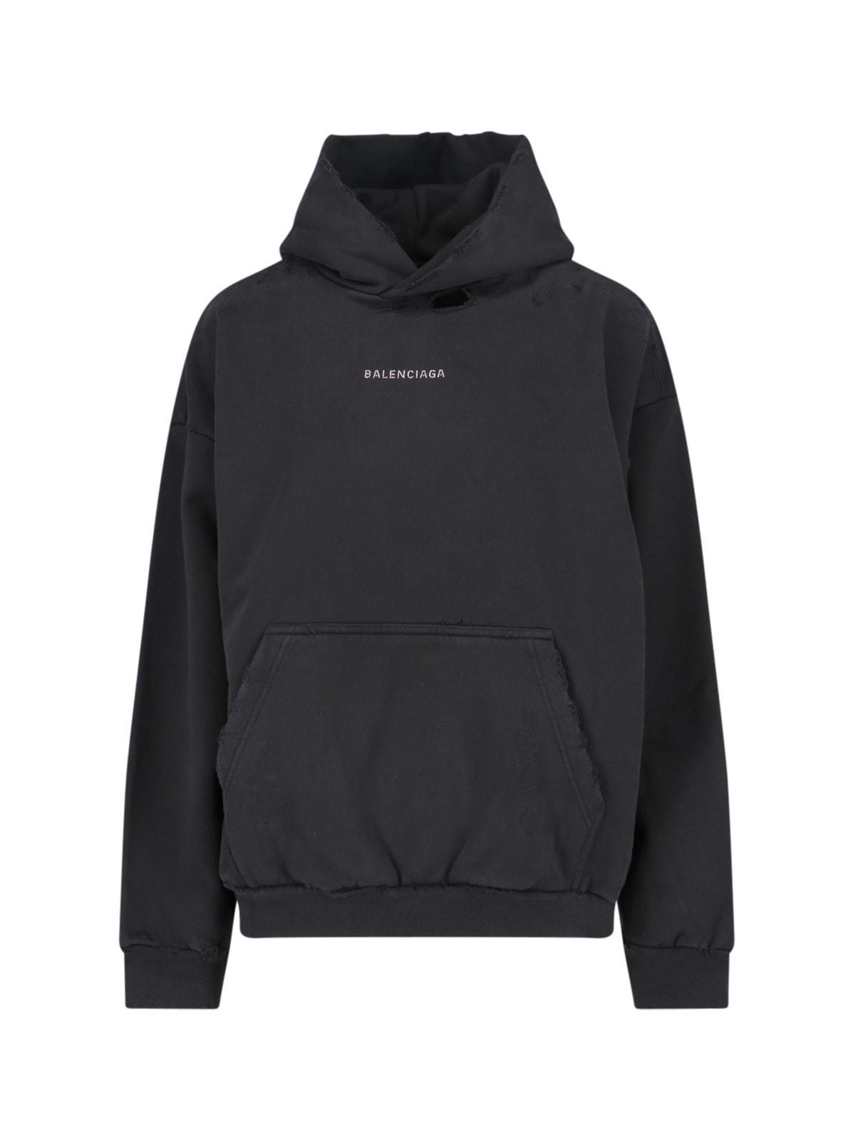 ALEXANDER WANG T T By Alexander Wang Logo Printed Drawstring Hoodie In Black Product Image