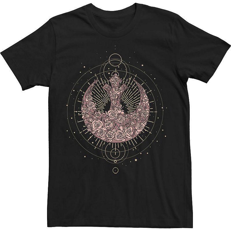 Men's Star Wars Celestial Rose Rebel Tee, Size: XXL, Black Product Image