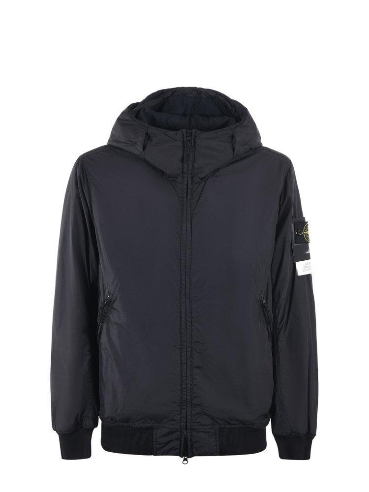 STONE ISLAND Padded Jacket With Logo In Black Product Image