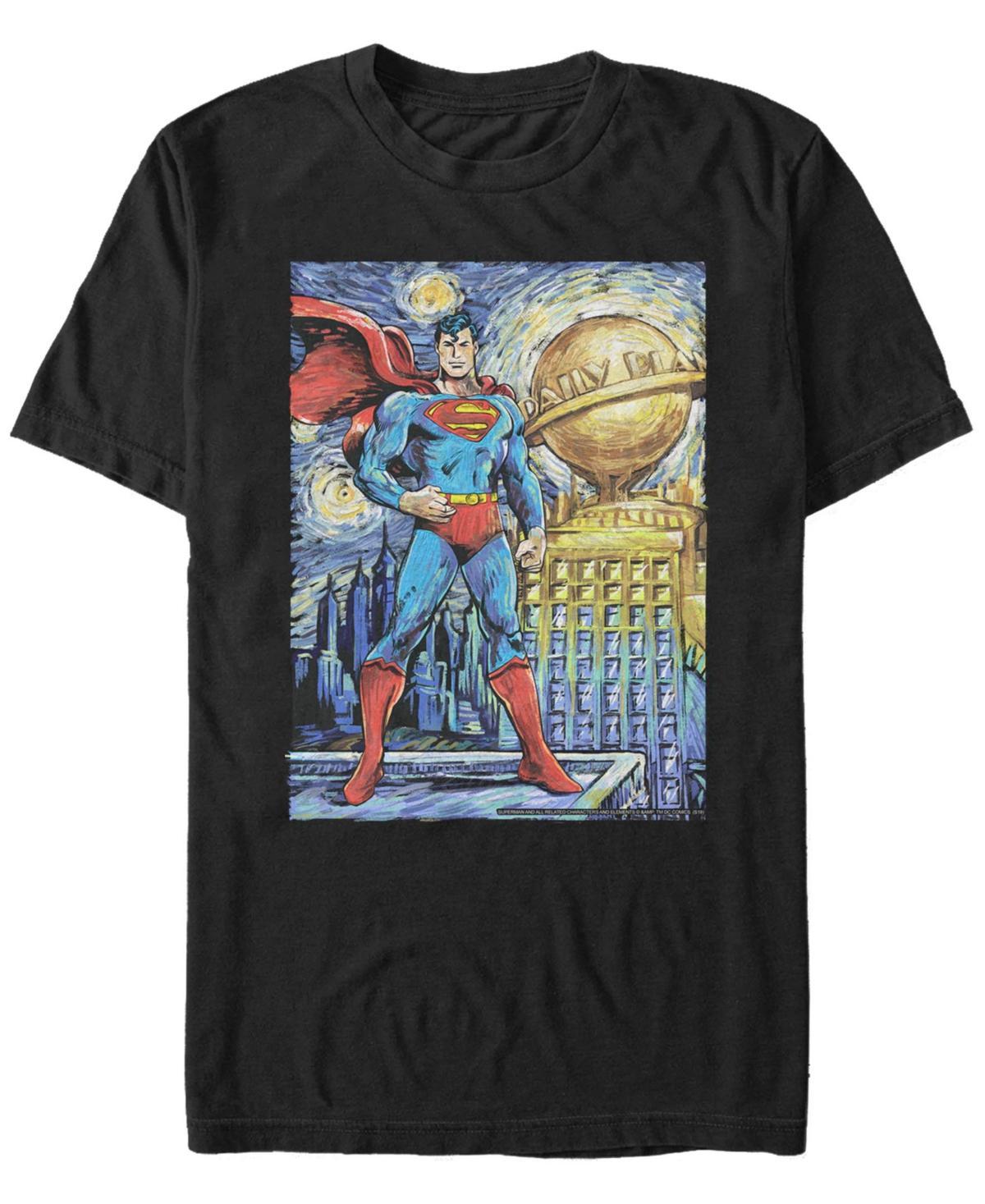 Men's DC Comics Superman Starry Night Poster Tee, Size: Medium, Black Product Image