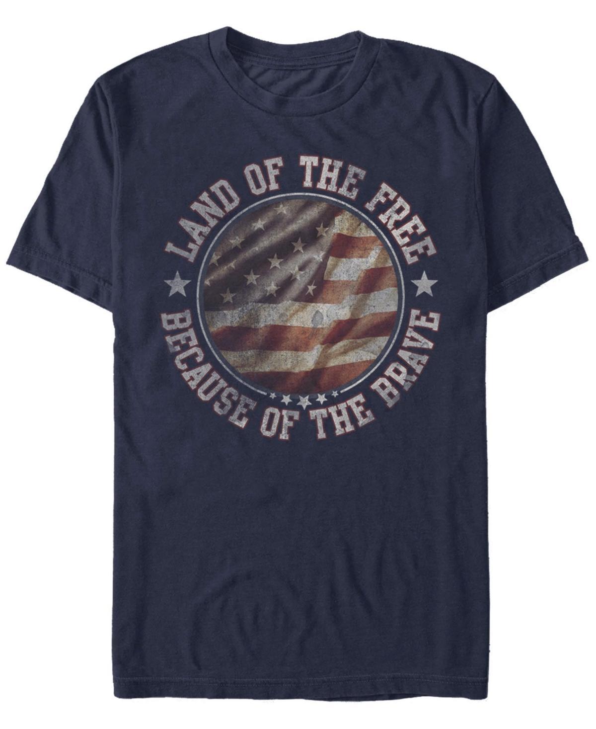 Mens Land Of The Free Because Of Brave Tee Blue Product Image