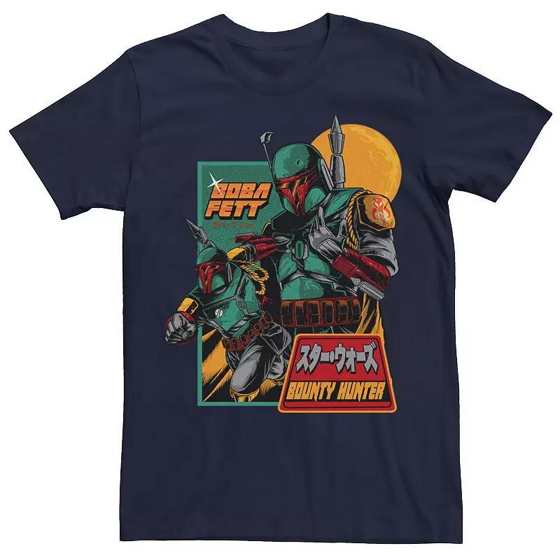 Big & Tall Star Wars Boba Fett Bounty Hunter Retro Poster Tee, Men's, Size: Large, Blue Product Image