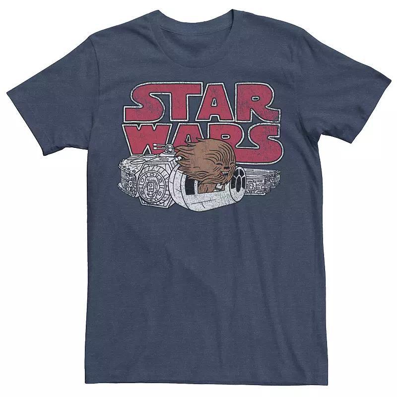 Men's Star Wars Chewbacca Falcon Cute Logo Tee, Size: 3XL, Blue Product Image