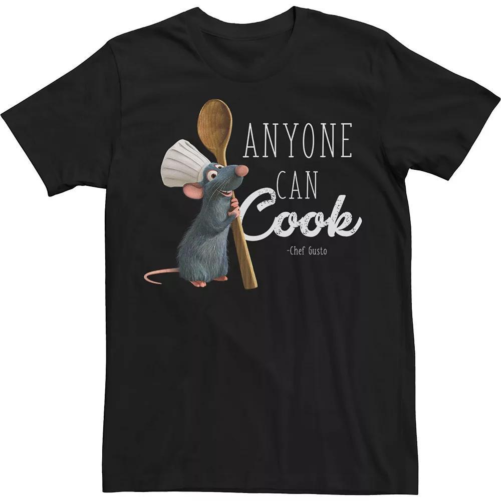 Big & Tall Disney / Pixar Ratatouille Remy Bold Anyone Can Cook Text Tee, Men's, Size: 4XL, Black Product Image