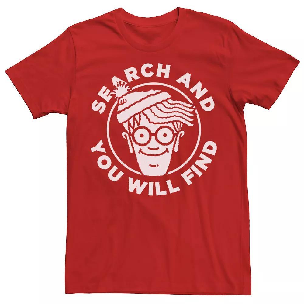 Men's Where's Waldo Search And You Will Find Waldo Portrait Stamp Graphic Tee,  Product Image
