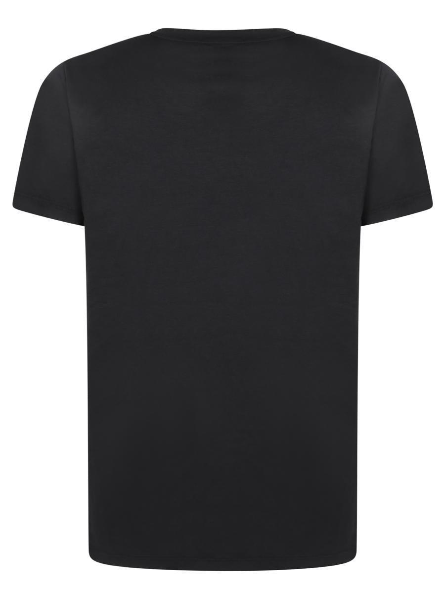 TOM FORD Black Basic Crewneck T-shirt With Tonal Stitching In Cotton Blend Man Product Image