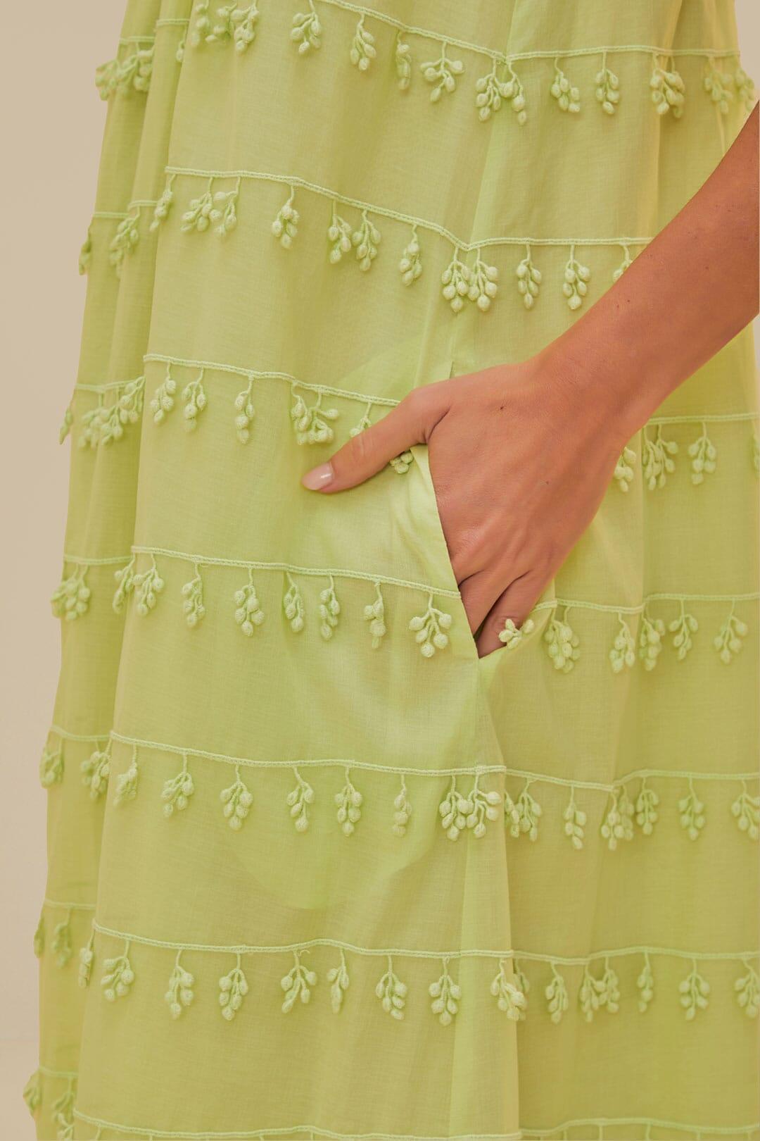 Green Trimmed Maxi Dress Product Image