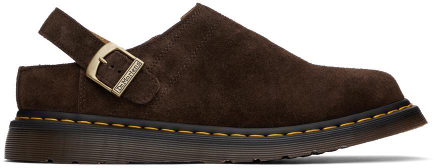 DR. MARTENS' Brown Isham Slingback Mules In Dark Brown Desert Oa Product Image