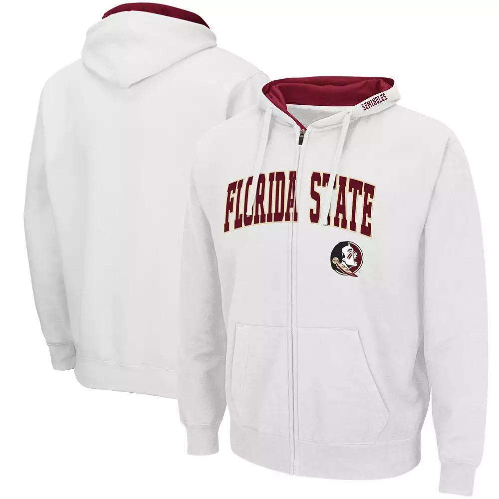 Men's Colosseum White Florida State Seminoles Arch & Logo 3.0 Pullover Hoodie,  Product Image