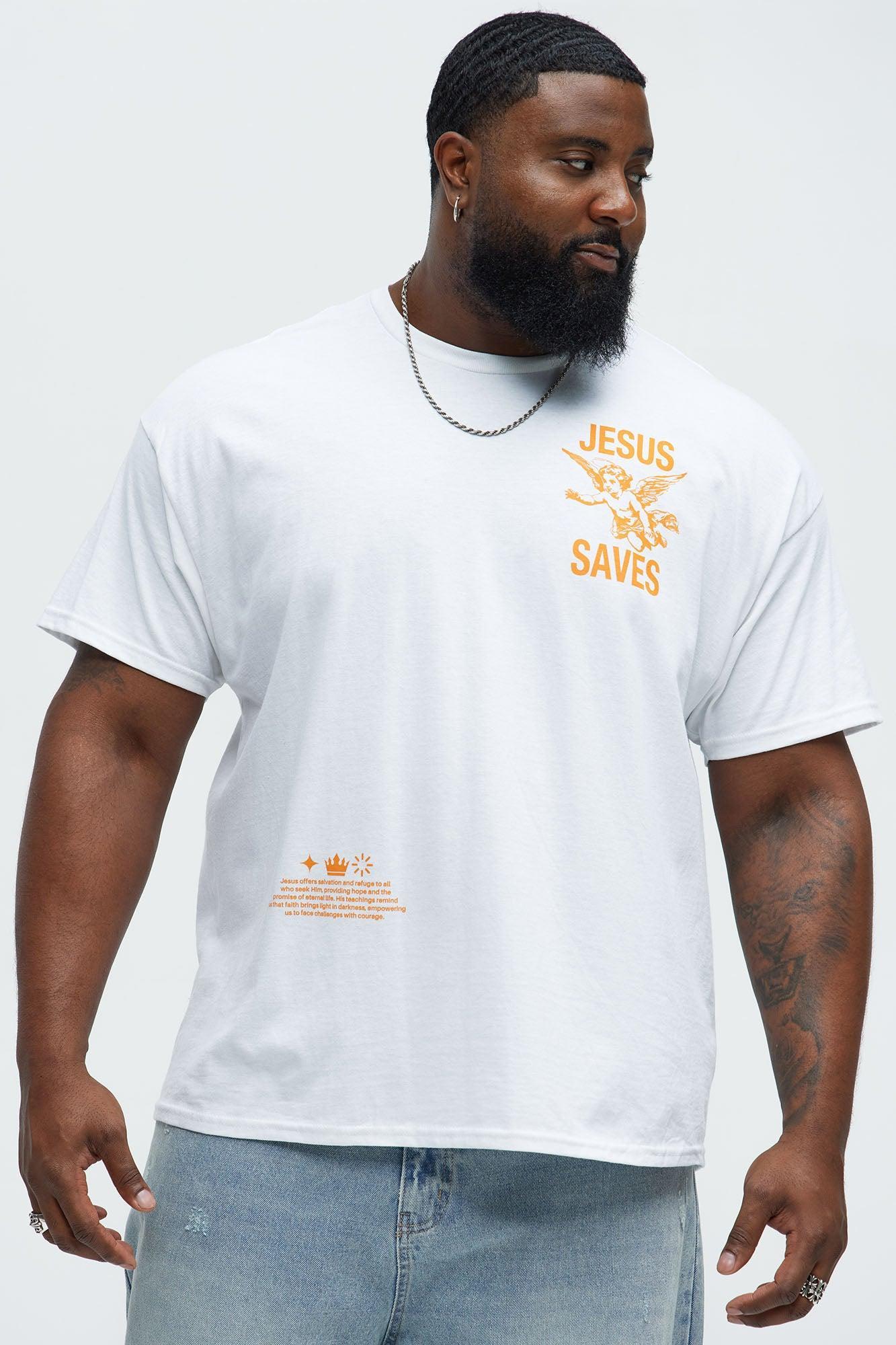 Jesus Saves Short Sleeve Tee - White Product Image