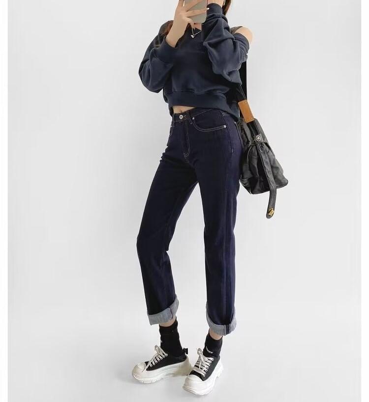 High Rise Straight Leg Jeans Product Image