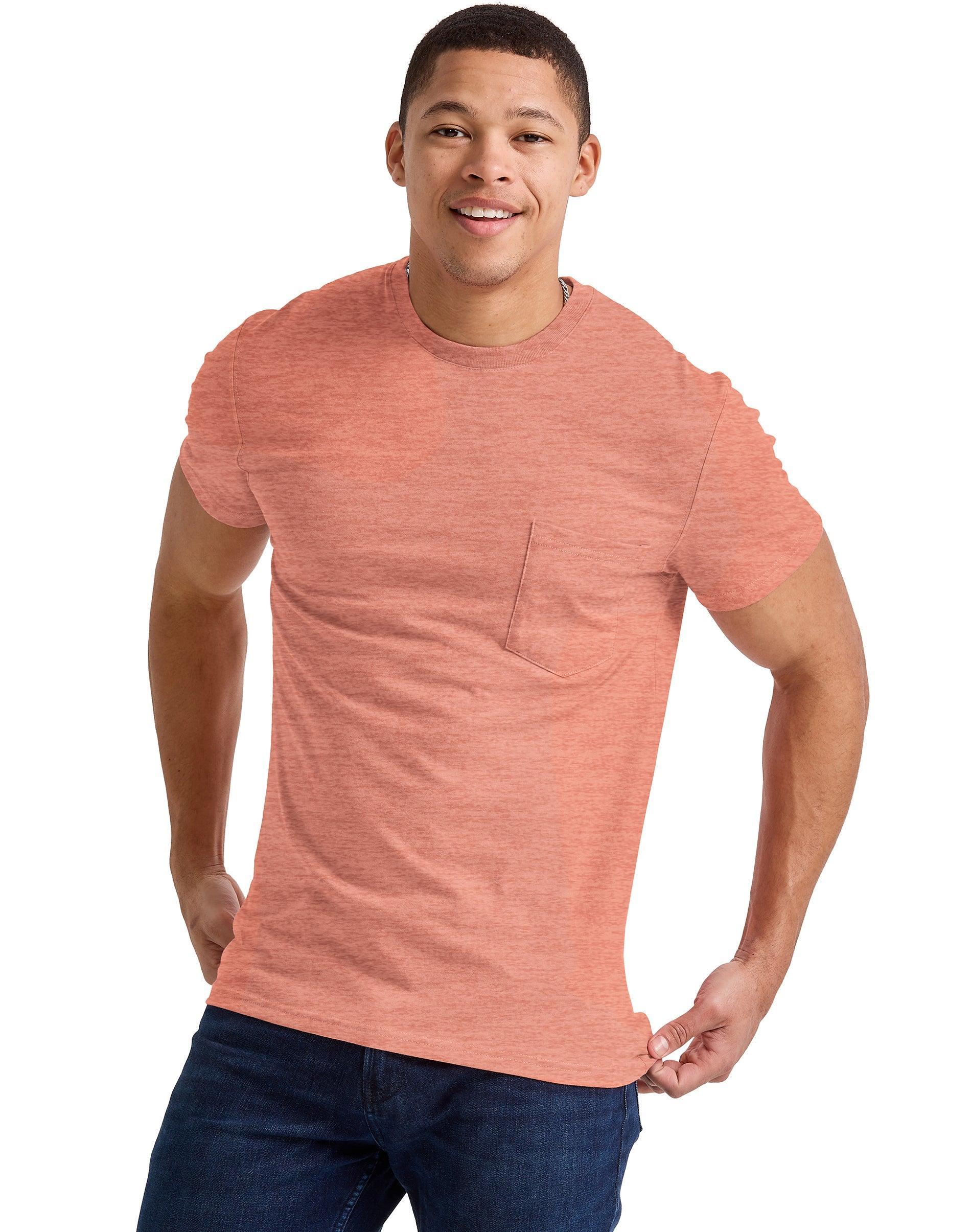 Hanes Originals Mens Tri-Blend Pocket T-Shirt Red River Clay Heather S Product Image