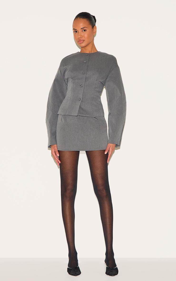 Charcoal Tailored Woven Micro Mini Skirt Product Image