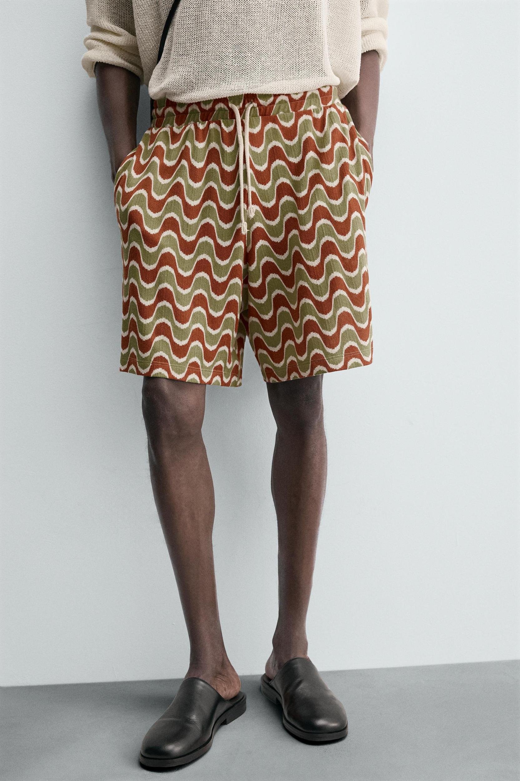 GEOMETRIC JACQUARD SHORTS Product Image