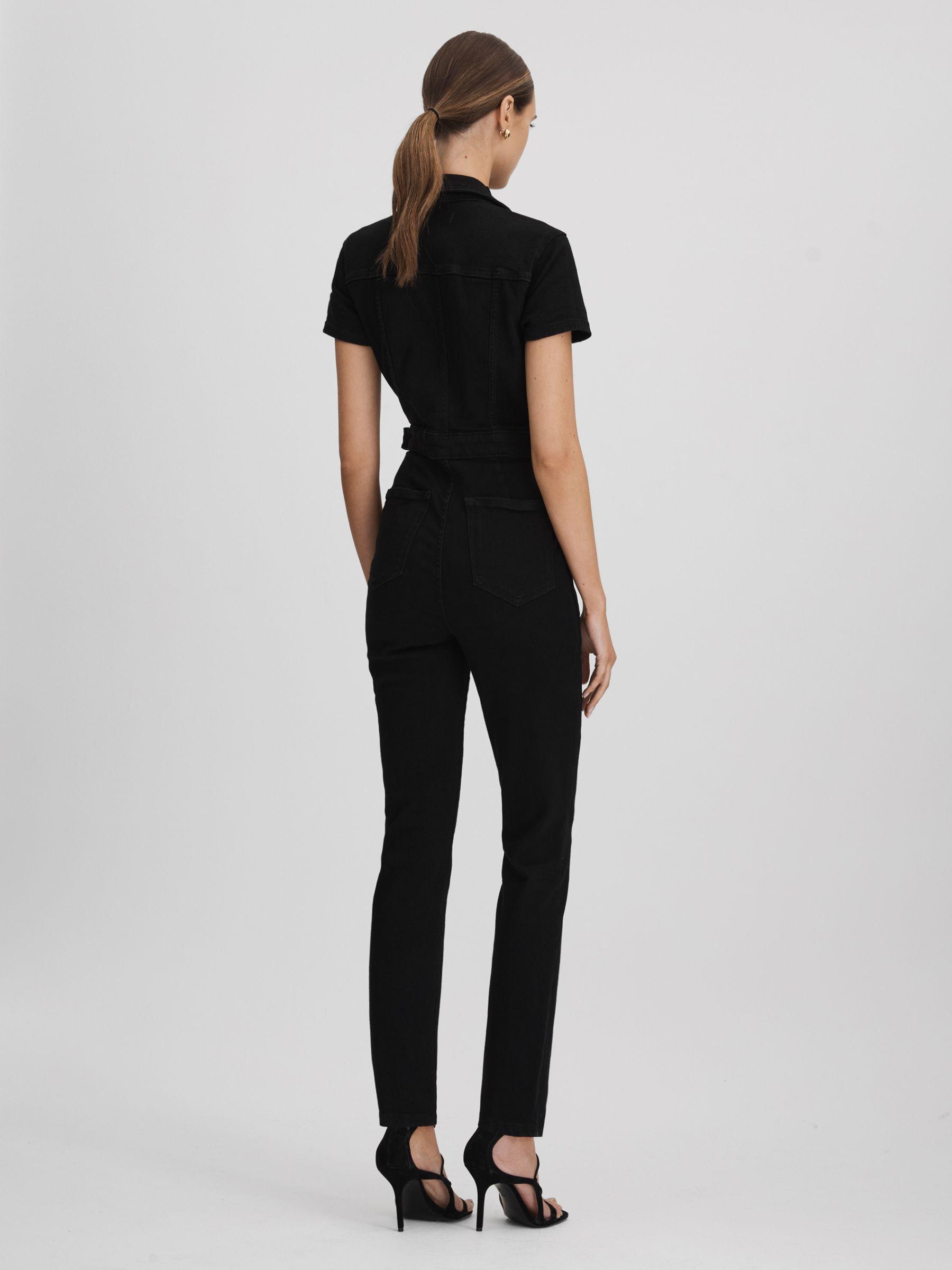 Denim Jumpsuit in Black Product Image