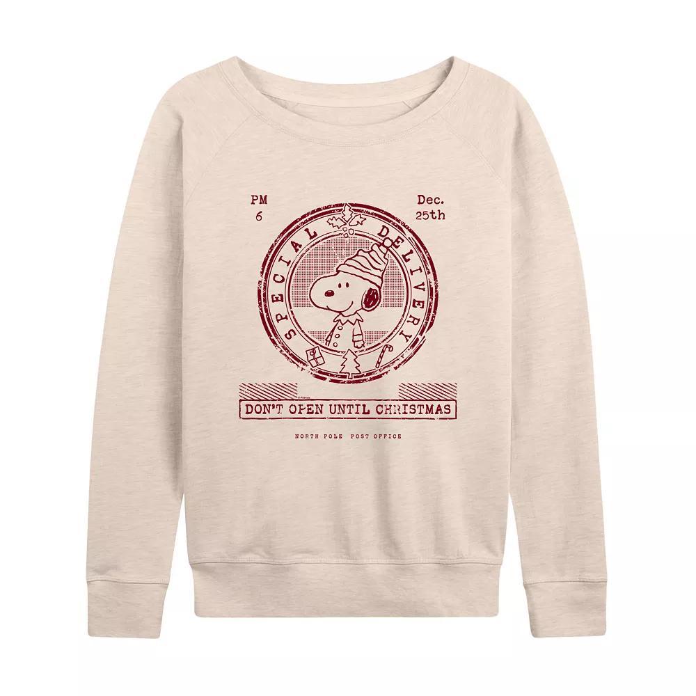 Women's Peanuts Don't Open Until Christmas French Terry Long Sleeve Tee,  Product Image