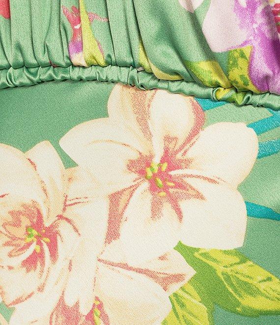 B. Darlin Spaghetti Strap Emma Floral Printed Bodice Midi Dress Product Image