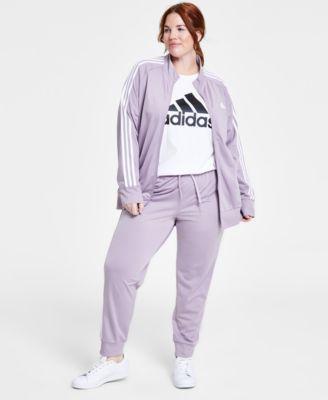 Essentials Warm-Up Tricot Slim 3-Stripes Track Jacket (Plus Size) Product Image