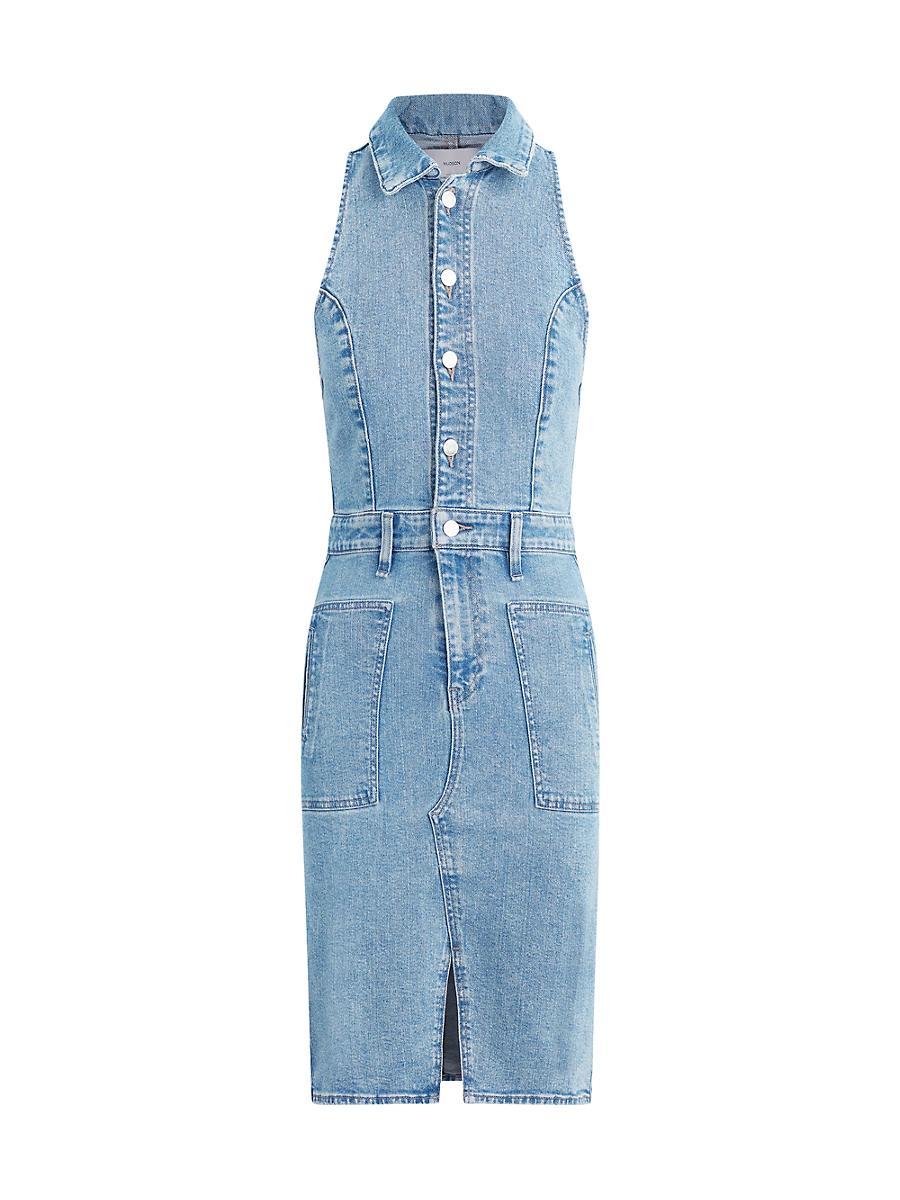 Womens Denim Halterneck Utility Dress Product Image