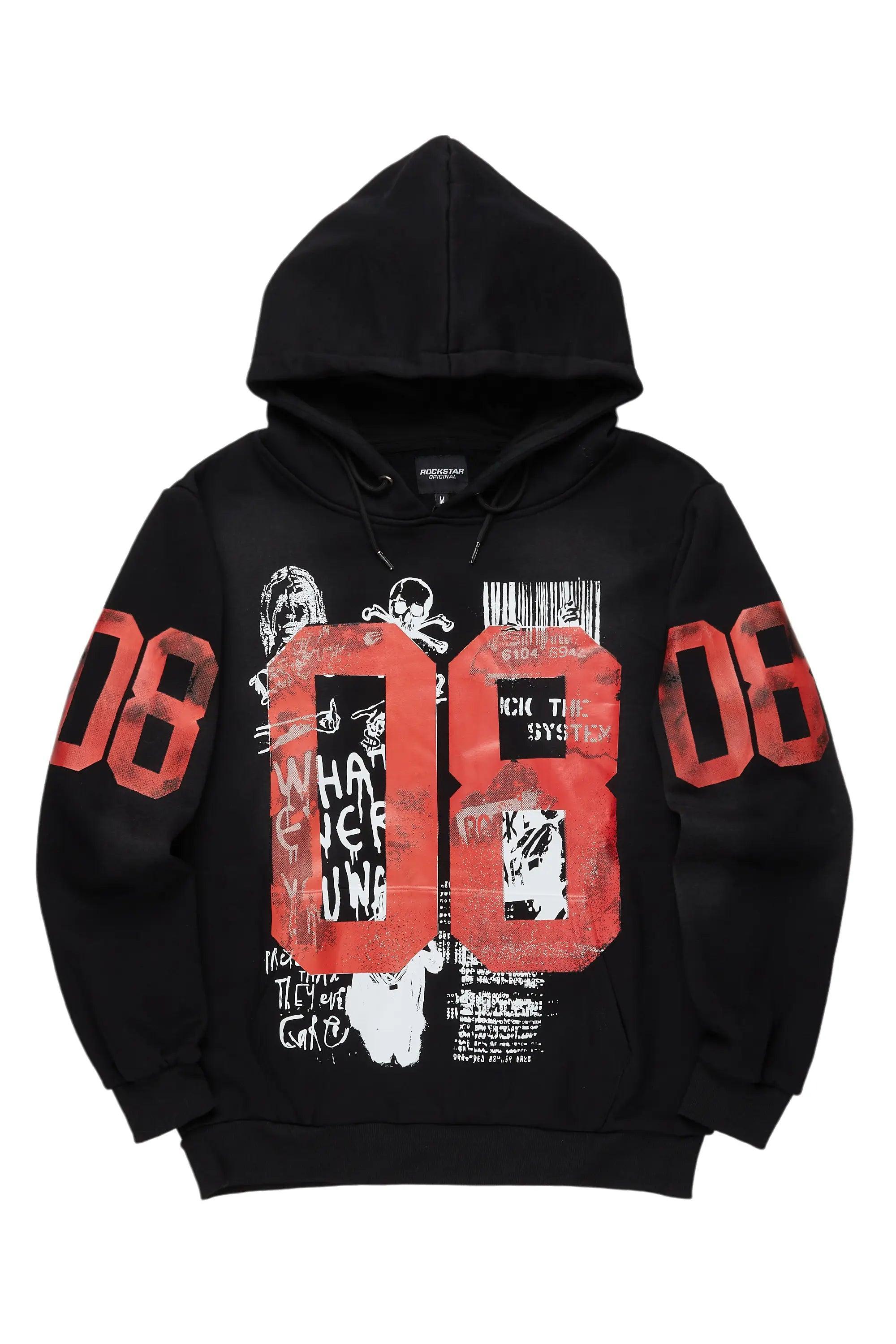 Grill Black Graphic Hoodie Male Product Image