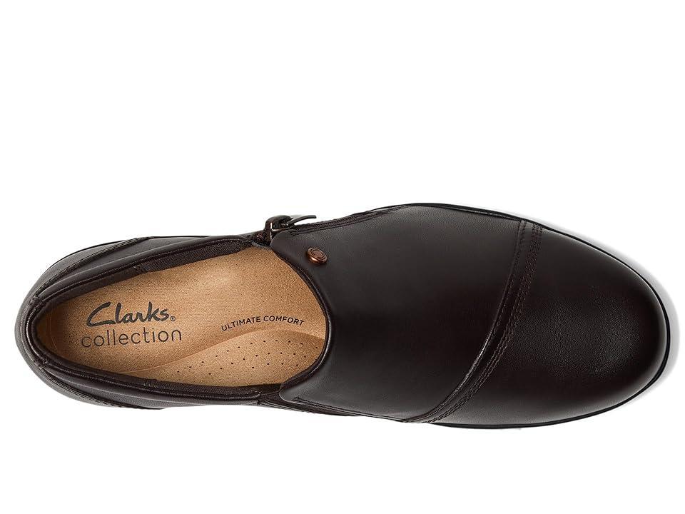 Clarks Suttyn Zip (Chocolate Leather) Women's Flat Shoes Product Image