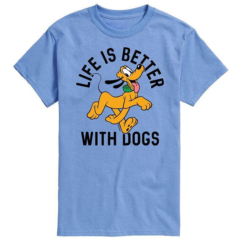 Disney's Men's Life Better With Dogs Graphic Tee, Size: Small, White Product Image