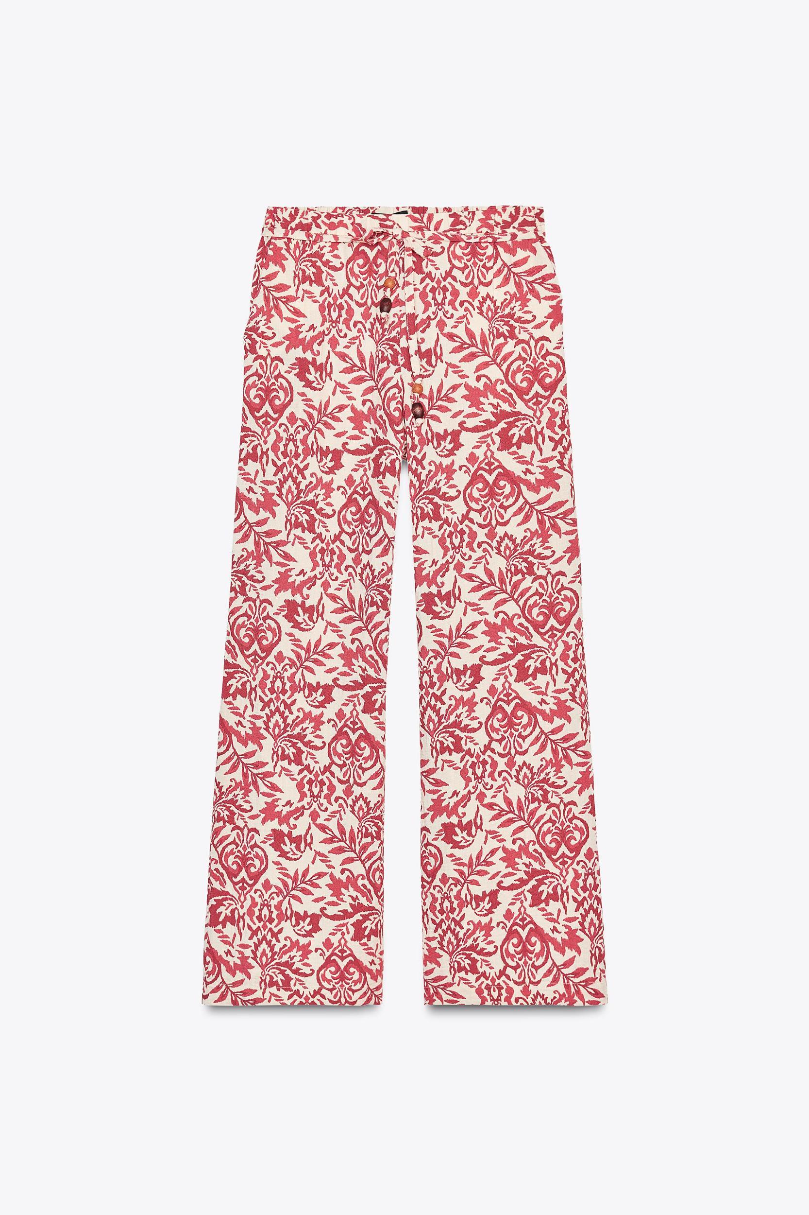 PRINTED RUSTIC WIDE-LEG PANTS Product Image