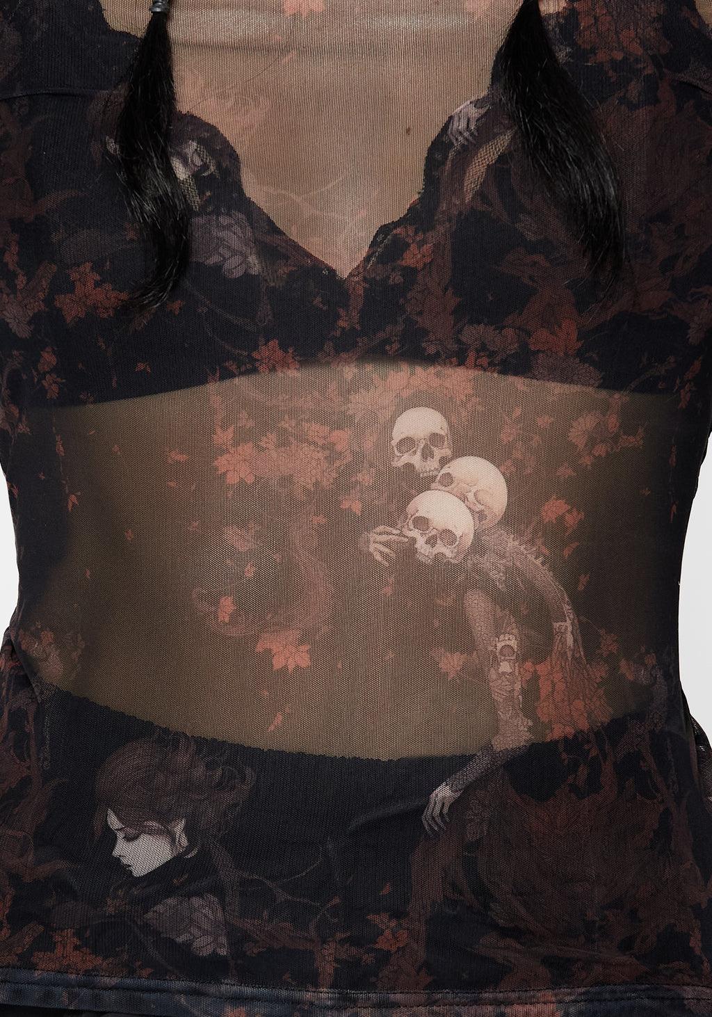 Underworld Printed Mesh High Neck Top Product Image