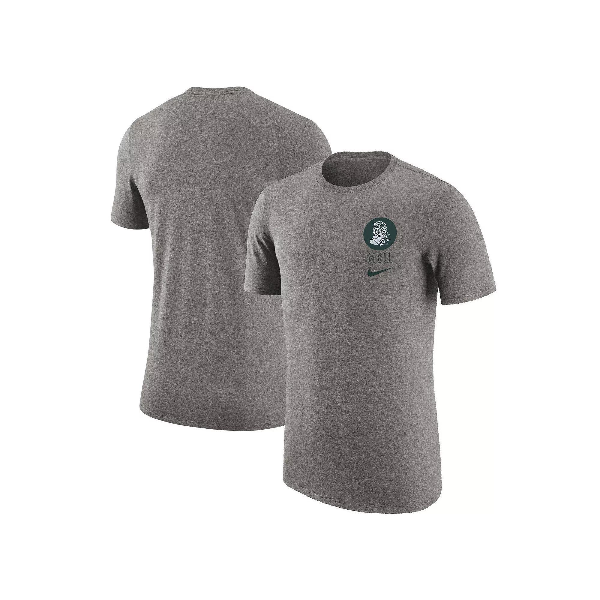 Men's Nike Heather Gray Michigan State Spartans Retro Tri-Blend T-Shirt,  Product Image