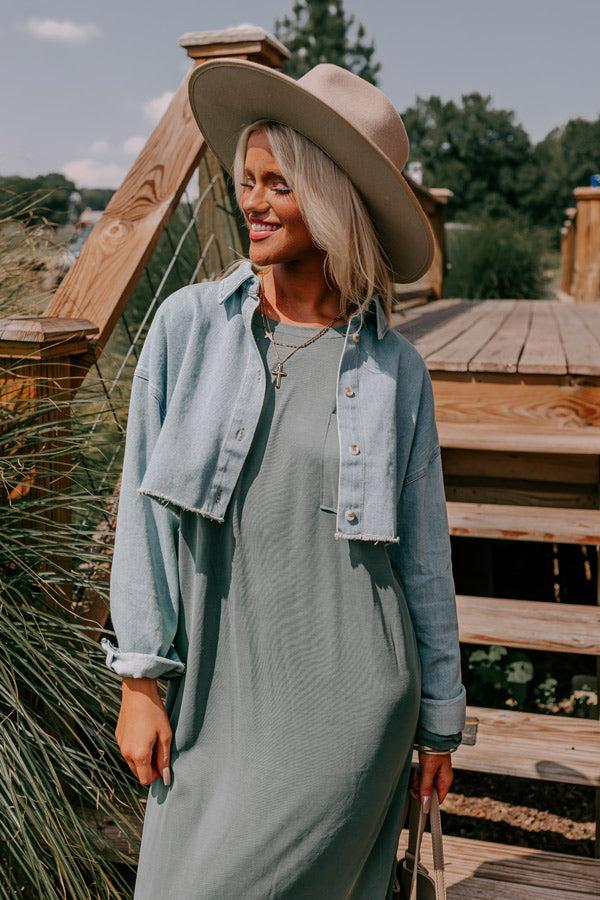 Breezy Times Shift Dress In Jade Product Image