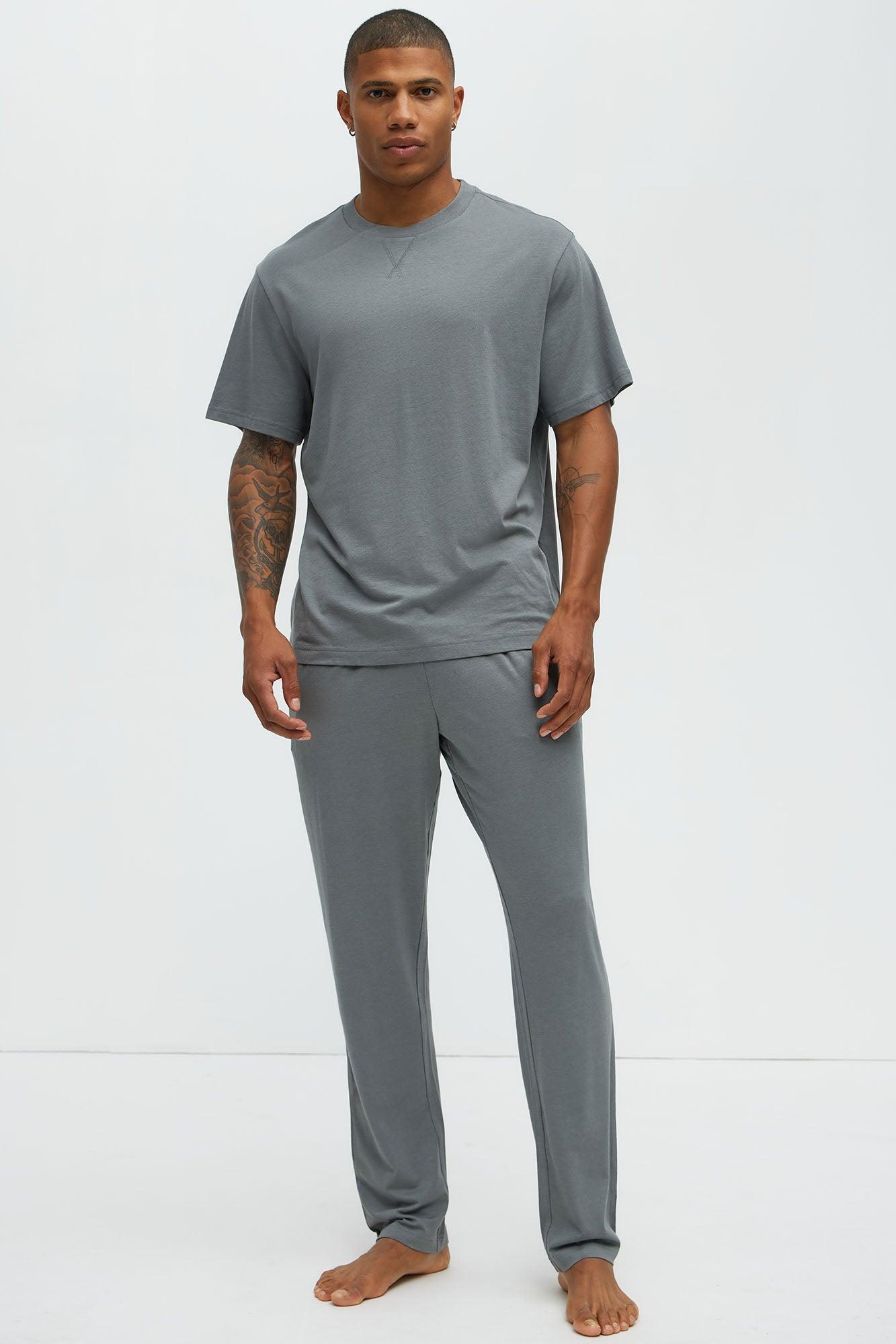 Essential Modal Lounge Short Sleeve Tee - Slate Grey Product Image