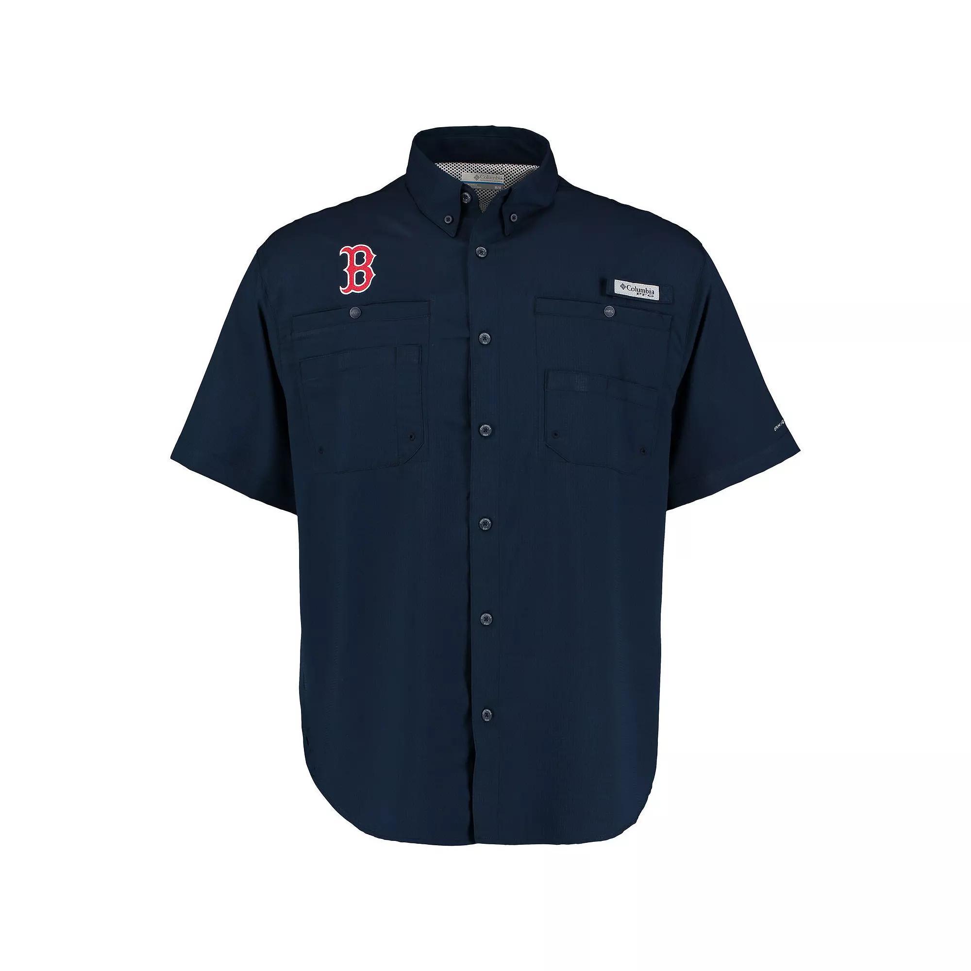 Men's Columbia Navy Boston Red Sox Tamiami Omni-Shade Button-Down Shirt, Size: XL, Blue Product Image