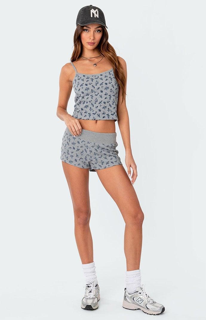 Edikted Women's Wildflower Waffle Low Rise Micro Shorts Product Image