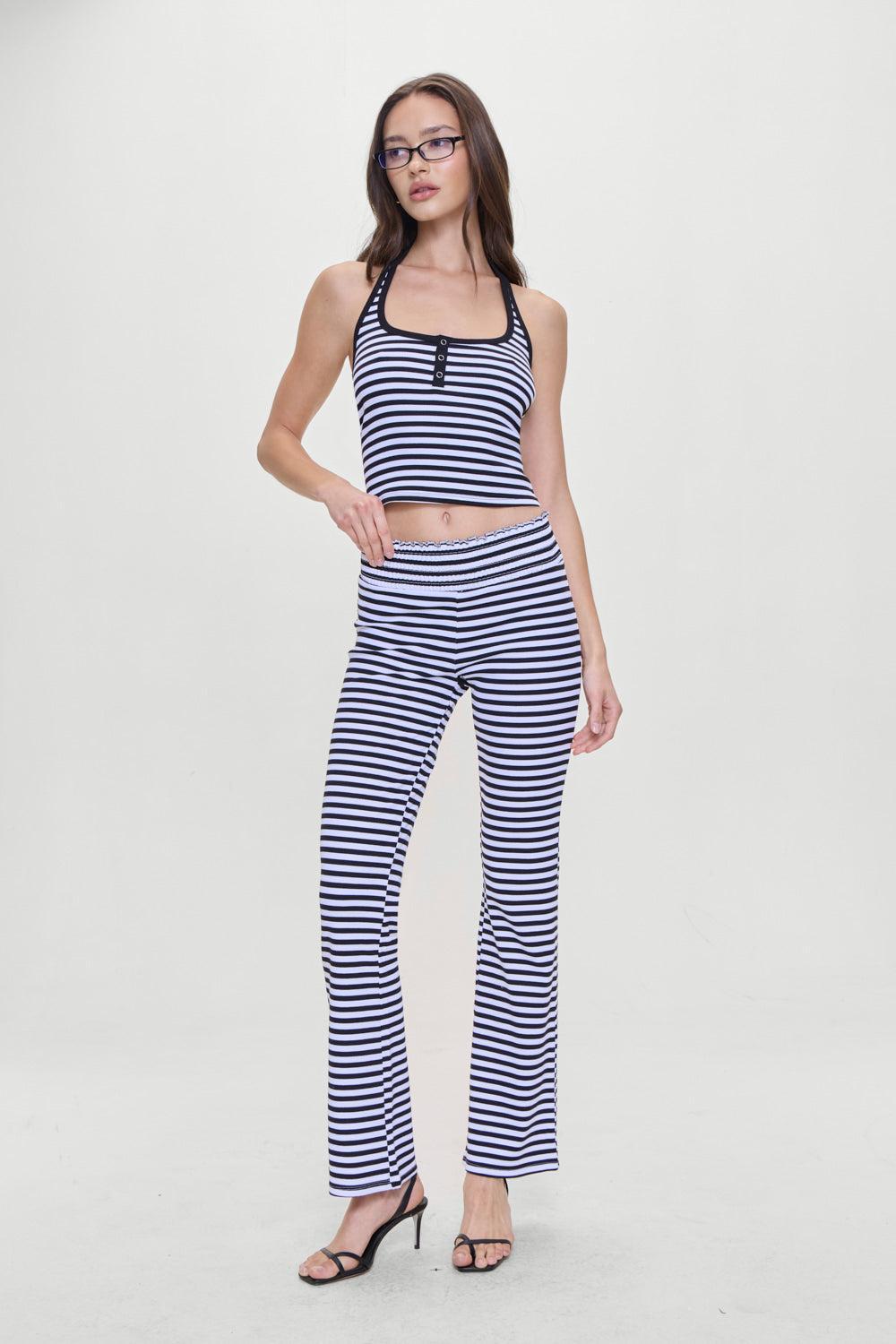 Bambi Striped Halter Top - Silhouette Stripe Product Image