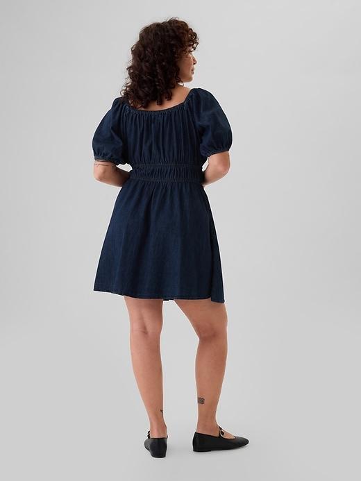 Smocked Denim Mini Dress Product Image