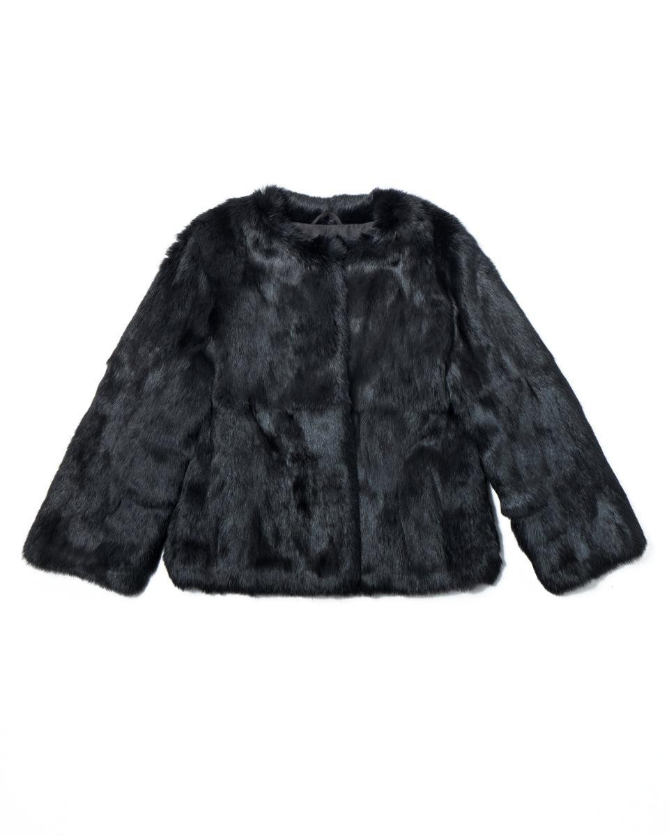 Collarless Rabbit Jacket Product Image