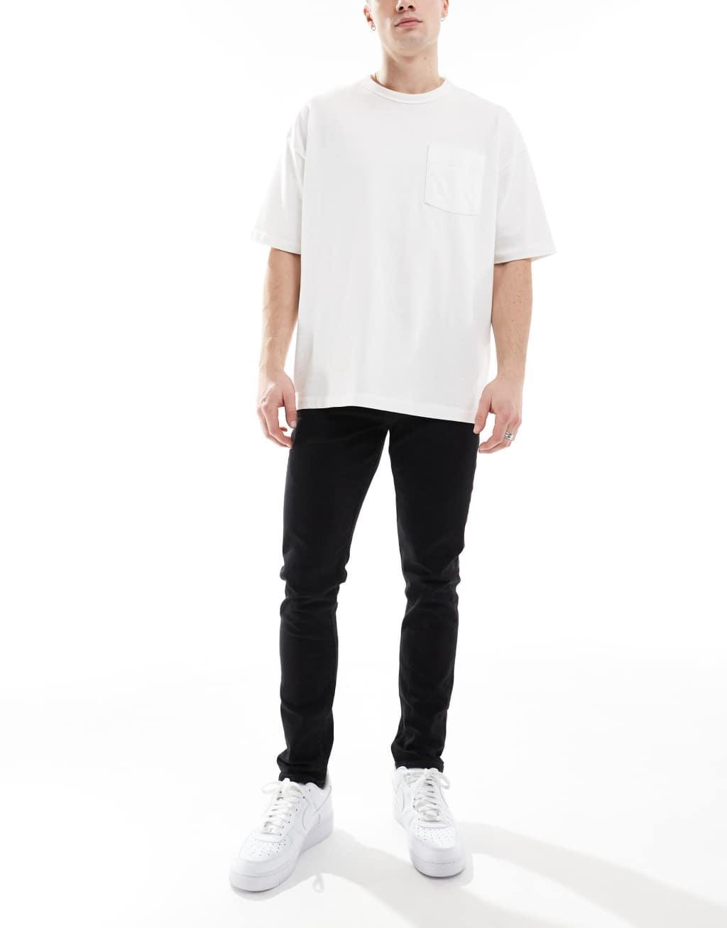 ASOS DESIGN skinny jeans in washed black Product Image