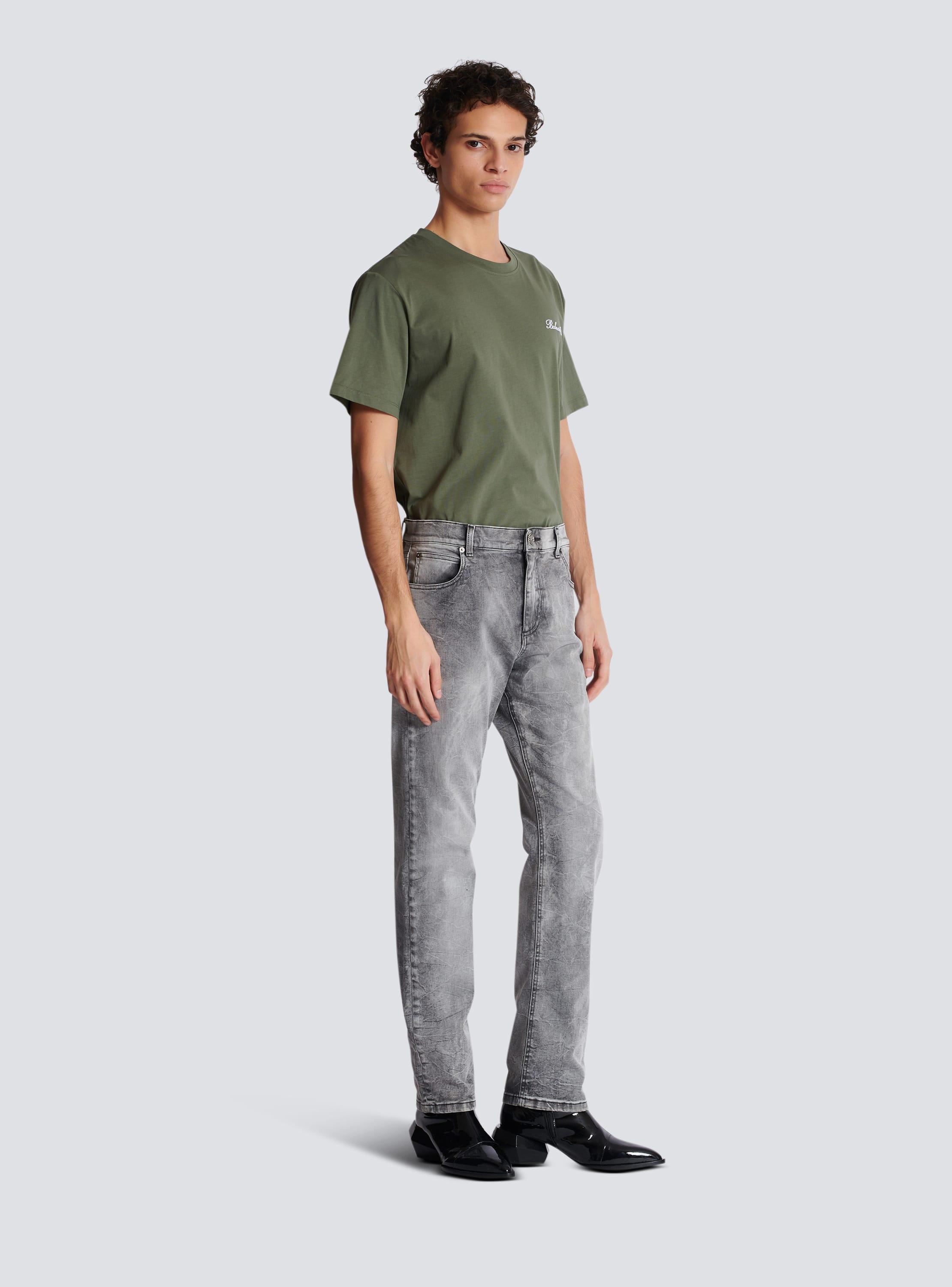 Grey denim regular-fit jeans Product Image